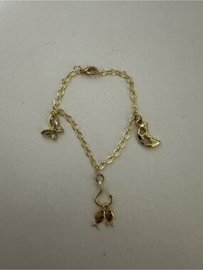 Gold-Tone Moon, Fish & Butterfly Charm Bracelet - Women Jewelry